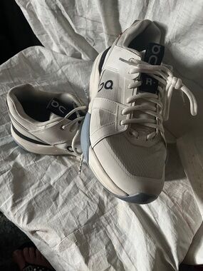 On Running White and Navy Men's Athletic Sneakers